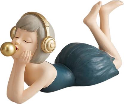 BNF Art Resin Bubble Girl Figurine Crafts Statue Office Bookshelf Desk Décor Decorative Showpiece  -  10 cm