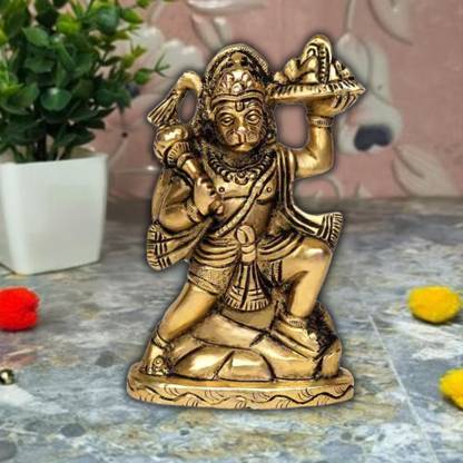 DARIDRA BHANJAN Hanuman Ji Murti/ Idol BajranjBali Idol Metal Statue, hanuman Statue Decorative Showpiece  -  13 cm