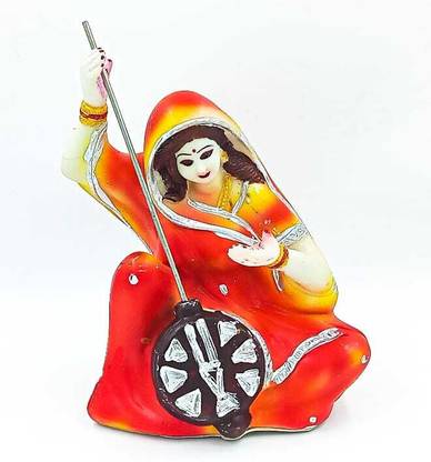 ATUT Mira bai for Home in Large size, in Orange colour , UNBREAKABLE-23 CM Decorative Showpiece  -  23 cm