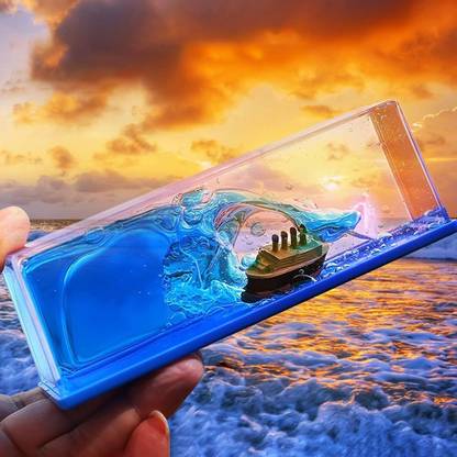 Ascension Liquid Wave Cruise Ship for Car Dashboard Nautical Showpiece Floating Ship Decorative Showpiece  -  5.8 cm