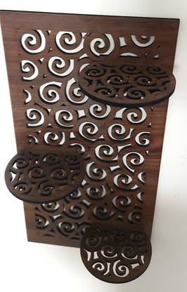 APEX INDUSTRIES Wooden MDF laminated sheet, with laser cut work design rectangle shape Decorative Showpiece  -  41 cm