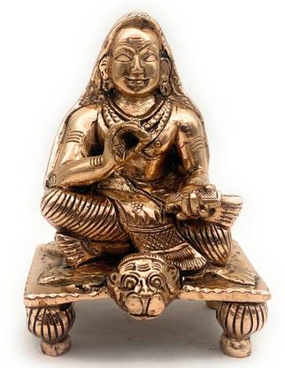 Bhunes Bronze Adi Shankaracharya Idol , Adi Shankara, Adi Shankaracharya Statues Decorative Showpiece  -  11 cm