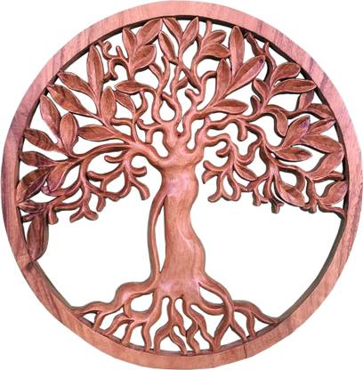 EPICS CRAFT Wooden Celtic Sacred Tree Wall Frame Handicraft Decorative Showpiece  -  40 cm
