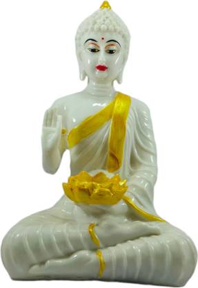 Corscent Samadhi Buddha Statue Sitting with Tealight Candle Holder Showpiece Gifts Decorative Showpiece  -  25 cm