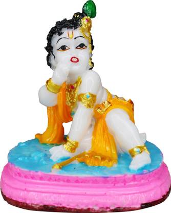 Om ssvmb9 Bal Gopal/Laddu Gopal/Thakur Ji Krishna Idol /Murti/Statue 4 Inch Decorative Showpiece  -  10 cm