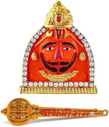 De-Ultimate Combo Of Multicolor Salasar Balaji With Jai Shree Ram Metal (10 Cm) Gada Decorative Showpiece  -  2 cm