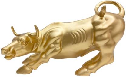 LETSCTCH Resin Golden Bull Decorative Showpiece  -  19.05 cm