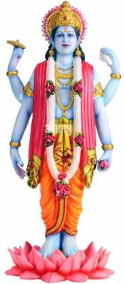krishnagallery1 New Marble Vishnu Bhagwan Murti Marble Finish Vishnu ji Murti Decorative Showpiece  -  40 cm