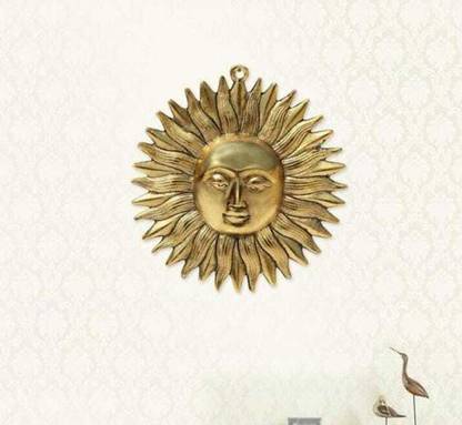 welno international Hindu Idol God Sun/Suraj Metal Wall Hanging Decorative Showpiece  -  19 cm