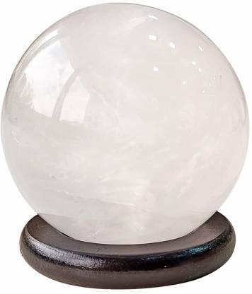 Shubhanjali Clear Quartz Crystal Sphere Ball for Vastu Positive Energy Healing 200-250 Gm Decorative Showpiece  -  4.5 cm