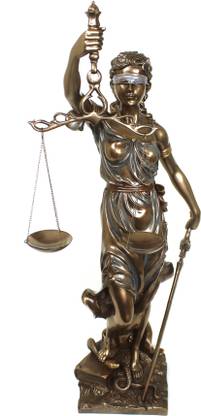Antiques Nirmala Bronze Finish Greek Goddess of Justice Themis Lady Figure Decorative Showpiece  -  30 cm