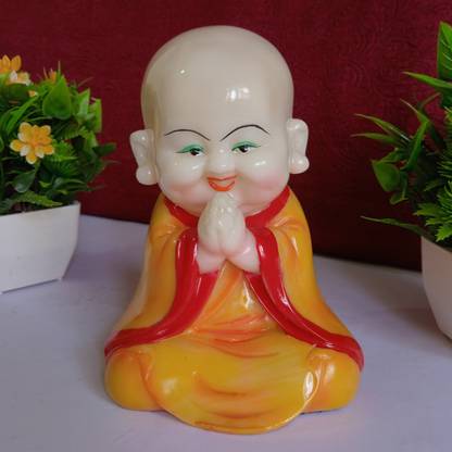 WeComm Bald Buddha (Type-B) | Laughing Buddha | Lucky Buddha Decorative Showpiece  -  10 cm