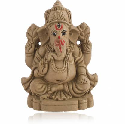SHOMUEE Ganesha Statue Ganpati Visarjan Mati Ganesh Religious God Showpiece - 12X16 cm Decorative Showpiece  -  16 cm