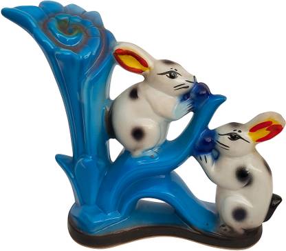 RBT Shopy Handmade Rabbit Ceramic Decorative Showpiece  -  17.5 cm