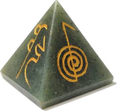 CRYSTU Green Jade Pyramid Reiki Healing Stone for Vastu Correction 50 mm Decorative Showpiece  -  5 cm