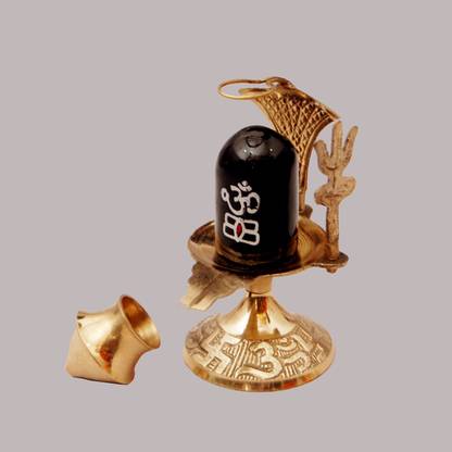 Treasure World MAHA DEV BRASS SHIVLING (SIZE HEIGHT 4.5 X WIDTH 2.3 inch) Decorative Showpiece  -  4.5 cm