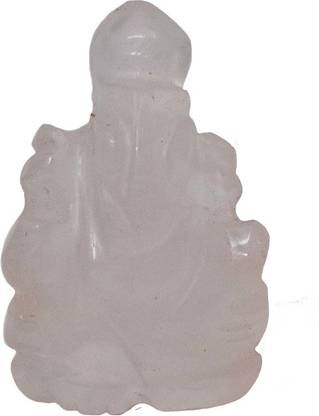 Surat Diamond Jewellery 24.16 cts Lord Ganesh Real Natural Rose Quartz Idol Murti, Pink Decorative Showpiece  -  2.5 cm