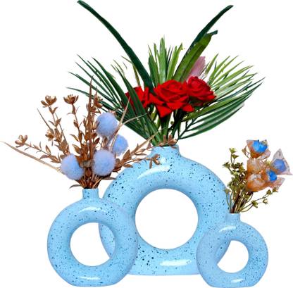 Flipkart SmartBuy Matte/Glossy Finish Round Shaped Flower Pot for Modern Gardens" Decorative Showpiece  -  15 cm
