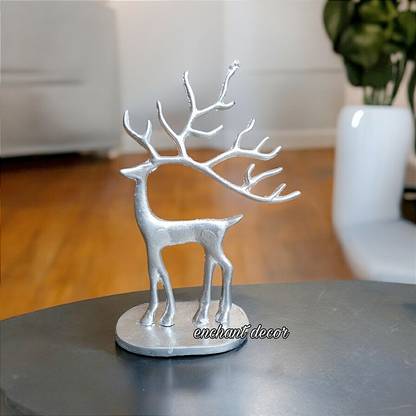 Asha Enchant Decor Metal Decorative Christmas Reindeer Figurine for Living Room Home Decorative Showpiece  -  25 cm