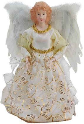 LommTree Christmas Tree Angel Topper 10-LED Illuminated for Xmas Decoration Angel 1 Decorative Showpiece  -  3 cm
