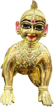 krishnagallery1 Original Brass Sitting Radha rani Statue Murti , Radha Krishan Idol , Laddu Gopal murti , Krishna Idol ( For Home Temple Use ,GIfted use ) डेकोरेटिव शोपीस  -  8 cm