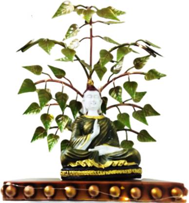 Vandana Collection Sitting Buddha Under Pepal Tree with LED Enhanced Show Decorative Showpiece  -  41 cm