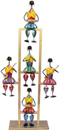 o my furniture Designer wall hanging with 5 musician dolls set of 5 in one frame Decorative Showpiece  -  71 cm