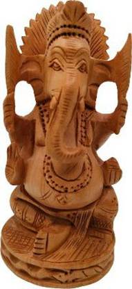Vanishree World Top Quality Ganesh Murti Wood Finish Decorative Showpiece  -  4.5 cm