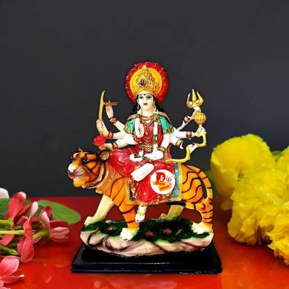 DARIDRA BHANJAN Marble Finish Goddess Maa Durga Devi Idol Statue(MULTICOLOR PACK OF 1) Decorative Showpiece  -  17 cm