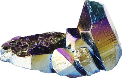Shubhanjali Rainbow Titanium Aura Quartz Cluster Rainbow Lemurian Quartz Crystal Point 150Gm Decorative Showpiece  -  5 cm