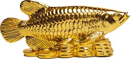 Plus Value Energy Attracts Luck, Prosperity Feng Shui Arowana Lucky Fish Decorative Showpiece  -  12 cm