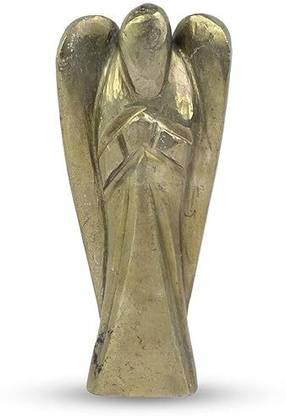Divinity Healing Pyrite Crystal Angel Decorative Showpiece  -  7 cm