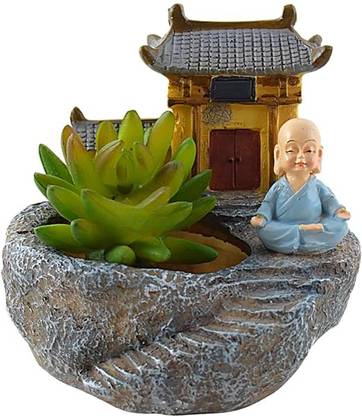 RadhaMadhav Monk Sitting in Temple Decorative Showpiece  -  10.5 cm