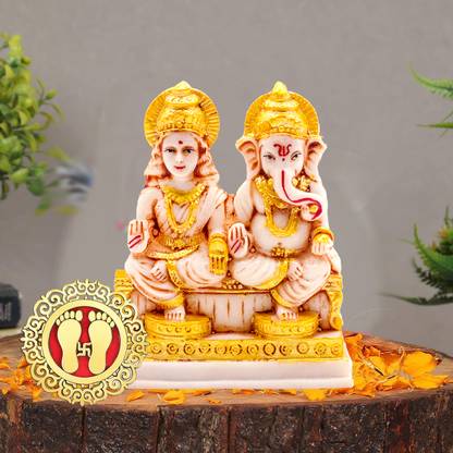 NOKTUS Laxmi Ganesh Statue Diwali Pooja | Mata Lakshmi ji Feet Decorative Showpiece  -  12 cm