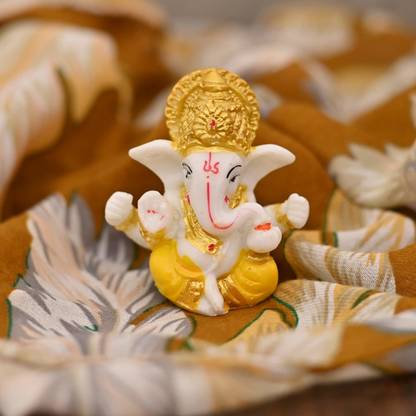 Kaswans Divine Blessings: Kaswans Mini Ganesh Statue Decorative Showpiece  -  6 cm