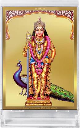 DIVINITI Lord Murugan God Idol Photo Frame for Car Dashboard, Table Décor ACF 3 FRAME Decorative Showpiece  -  11 cm