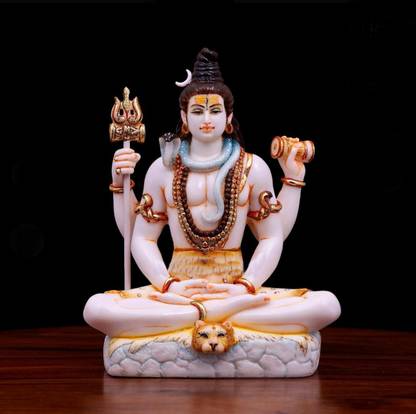 krishnagallery1 Samadhi Shiv Bholenath Statue Murti Marble Finish,Shivji Murti,Shiv Decorative Showpiece  -  23 cm