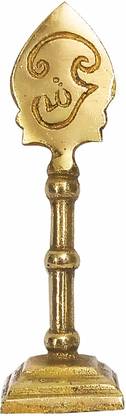 Ayyappantraders Golden Brass Vel Idol | Murugan Vel Brass Decorative Showpiece - 9 cm