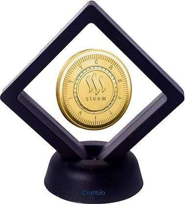 Craftbia Steem Coin with Display Item Case Decorative Showpiece  -  2 cm