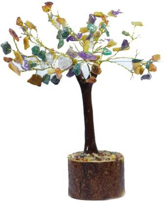 PURE GEMS Gem Mines 7 Chakra Crystal Tree Showpeice Decorative Showpiece  -  15 cm