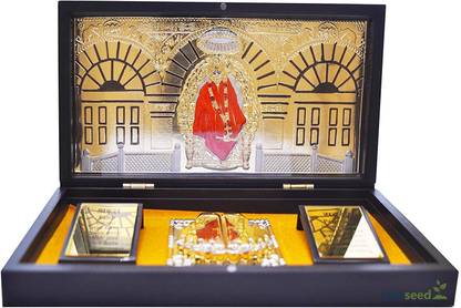 MEHAKENT Gold Plated Sai Baba Shirdi Darshan Photo Frame, Shirdi Sainath Darshan Frame Decorative Showpiece  -  11 cm