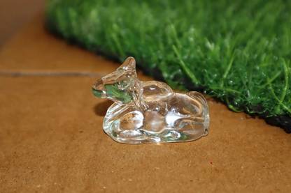 DARIDRA BHANJAN Crystal Sphatik Nandi Idol Statue, Sphatik Nandi Crystal Yantra Decorative Showpiece  -  4 cm