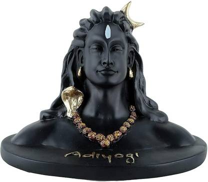 EliteTouch Lord Adiyogi Mahadev Shiva Statue with Rudraksh Mala diyogi Shiva Statue Decorative Showpiece  -  12 cm