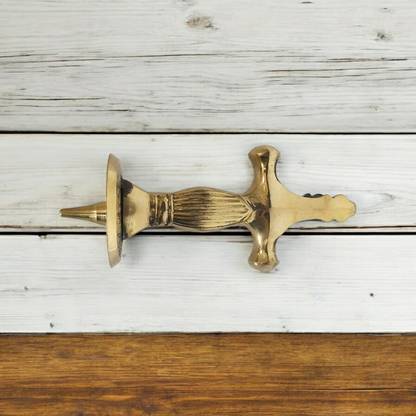 BRASS BLESSING Hand Carved Brass Sword Handle (3619) Decorative Showpiece  -  4 cm