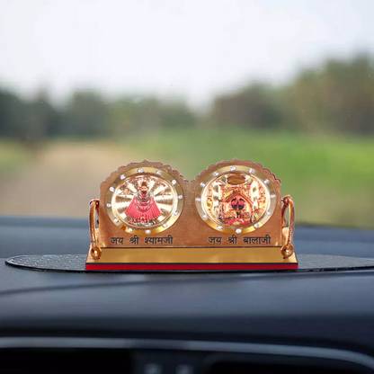 Awesome Craft khatu shyam idol or Mehandipur Balaji Round Photo Shape for Car Dashboard Decorative Showpiece  -  10 cm