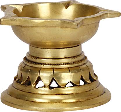 utsavicraft Brass Superfine 5 Wick Diya Deepak Decorative Showpiece  -  5.8 cm