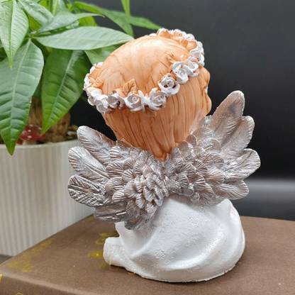 BNF Cute Angel Figurine Statue Cherub Sculpture Home Decoration Single Hands Decorative Showpiece  -  5 cm