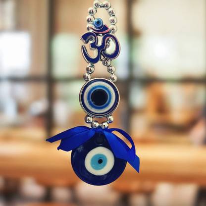 RMCG Traders Blue Evil Eyes OM | Hanging Evil Eyes | Nazar Battu Evil Eyes Decorative Showpiece  -  4 cm