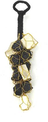 Plus Value Black Tourmaline / Selenite Stone Crystal Door Hanging for Protection Decorative Showpiece  -  12 cm