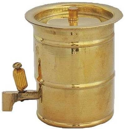 salvusappsolutions Cute Brass Water Tank/ Drum Miniature for Children Playing (2.1x2.5 Inch) Decorative Showpiece  -  2.5 cm